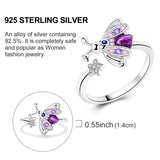 925 Sterling Silver Luminous Firefly Open Ring
