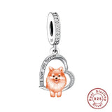925 Silver Love You Forever Dog Hanging Charm - 33 Options