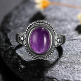 925 Sterling Silver Purple Stone Ring - 21 Designs