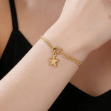 Stainless Steel Sea Themed Love Knot Snake Chain Bracelet - 2 Colours - 3 Options