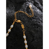 Stainless Steel Freshwater Pearl Gold Colour Necklace