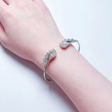 Fashion Rhinestone Wings Open Bangle