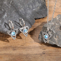 Stainless Steel Celtic Knot Pendant with Moonstone - Necklace/Earrings/Set