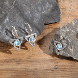 Stainless Steel Celtic Knot Pendant with Moonstone - Necklace/Earrings/Set