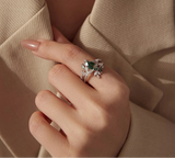 925 Sterling Silver Moss Agate Leaf Stackable Ring - 2 Options