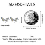 925 Sterling Silver Butterfly Stud Earrings - 4 Options