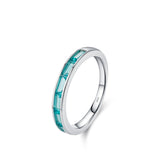 925 Sterling Silver Paraiba Zirconia Ring - 2 Designs