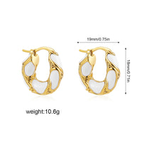 Enamel & Metal Texture Chunky Hoop Earrings - 2 Options