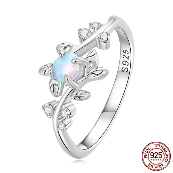 925 Sterling Silver Vine Opal Ring