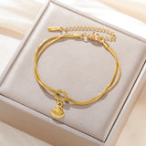 Stainless Steel Sea Themed Love Knot Snake Chain Bracelet - 2 Colours - 3 Options