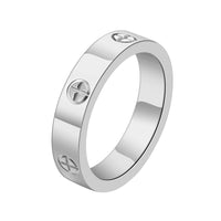 Stainless Steel Classic Cross CZ Ring - 9 Options