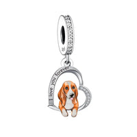 925 Silver Love You Forever Dog Hanging Charm - 33 Options