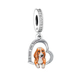 925 Silver Love You Forever Dog Hanging Charm - 33 Options