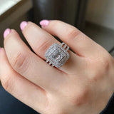Fashion Geometric Rectangle Cubic Zirconia Ring