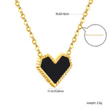 Stainless Steel Heart Shaped Pendant Necklace - 33 Options