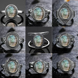 925 Sterling Silver Natural Labradorite Ring - 27 Options