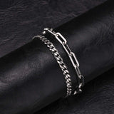 Stainless Steel 2pcs Mixed Link Bracelet Set - 12 Options - 3 Lengths