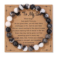 Natural Stone Family Themed Bead Bracelet - 3 sizes - 33 Options