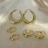 Stainless Steel Hoop Earrings - 2 Colours - 4 Options