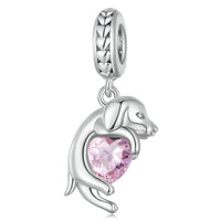 925 Sterling Silver Dog Hanging Charm - 9 Options