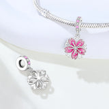 925 Sterling Silver Flower/Leaf Themed Hanging Charm - 25 Options