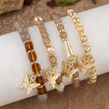 4Pcs Butterfly Beaded Bracelet Set - 7 Colours