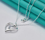 925 Sterling Silver Heart Pendant Necklace - 8 Chain Lengths - 2 Chain Types