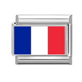 Stainless Steel World National Flag Italian Charm - 18 Options