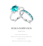 925 Sterling Silver Paraiba Zirconia Ring - 2 Designs