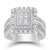 Fashion Bling Rectangle Cubic Zirconia Ring