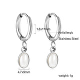 Stainless Steel Pearl Effect Inlay Earrings - 6 Options