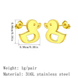 Stainless Steel Duck Earrings - 3 Colours