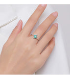 925 Sterling Silver Square Paraiba Tourmaline Ring