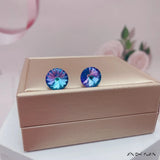S925 Sterling Silver Multi Faceted 12MM Round Crystal Studs - 8 Options