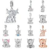 925 Silver Highland Cow Charm - 12 Options