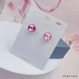 S925 Sterling Silver Multi Faceted 12MM Round Crystal Studs - 8 Options