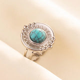 Stainless Steel Turquoise Colour Open Ring - 56 Options