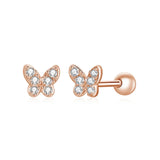 925 Sterling Silver Small Ball Back CZ Studs - 7 Options