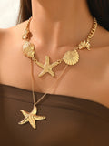 Fashion 2PCS Layered Sea Themed Necklace