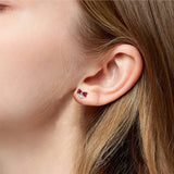 925 Sterling Silver Red Bow Matching Necklace Ring Earrings