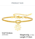 Stainless Steel Daisy Knot Double Layer Snake Chain Bracelet - 2 Options