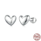 925 Sterling Silver Mini Heart Stud Earrings - 2 Colours
