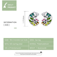 925 Sterling Silver Chameleon Enamel Ring/Earrings/Set