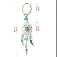 Natural Stone Bohemian Dreamcatcher Alloy Keyring - 3 Colours