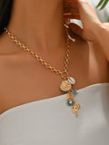 Fashion Ocean Themed Chunky Gold Coloured Necklace