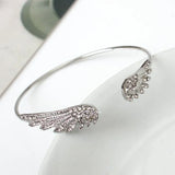 Fashion Rhinestone Wings Open Bangle