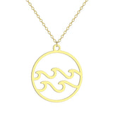 Stainless Steel Wave Necklace - 12 Options