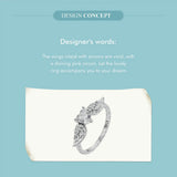925 Sterling Silver CZ Heart Wing Ring - 2 Colours