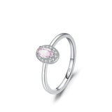 925 Sterling Silver Classic Elegant Oval Cubic Zirconia Ring - 6 Colours