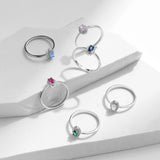 925 Sterling Silver Classic Elegant Oval Cubic Zirconia Ring - 6 Colours